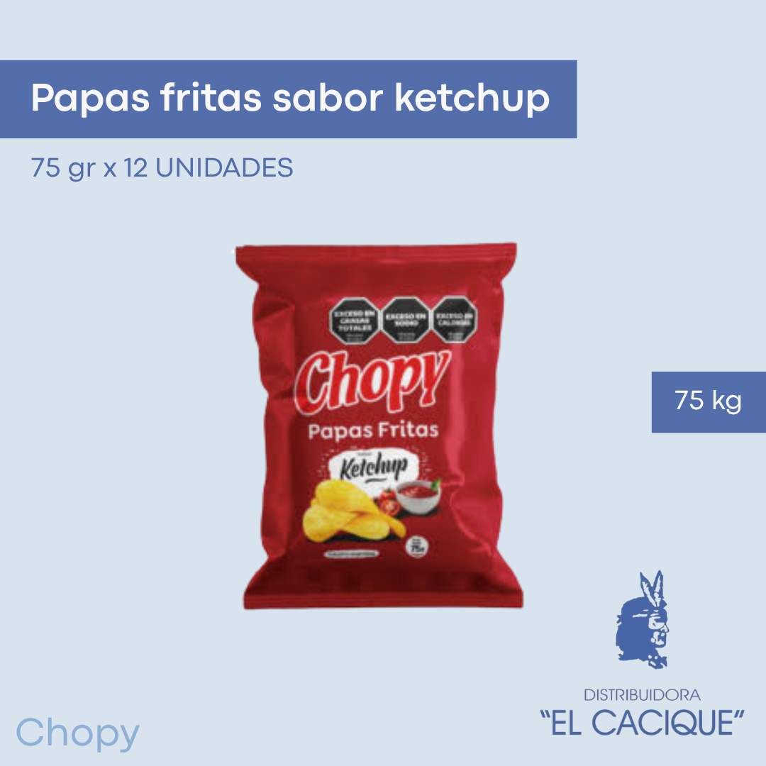 PAPAS FRITAS Sabor KETCHUP   12 x 75 Chopy